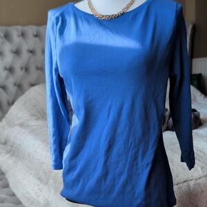 Talbots Vibrant Blue Long Sleeve Tee